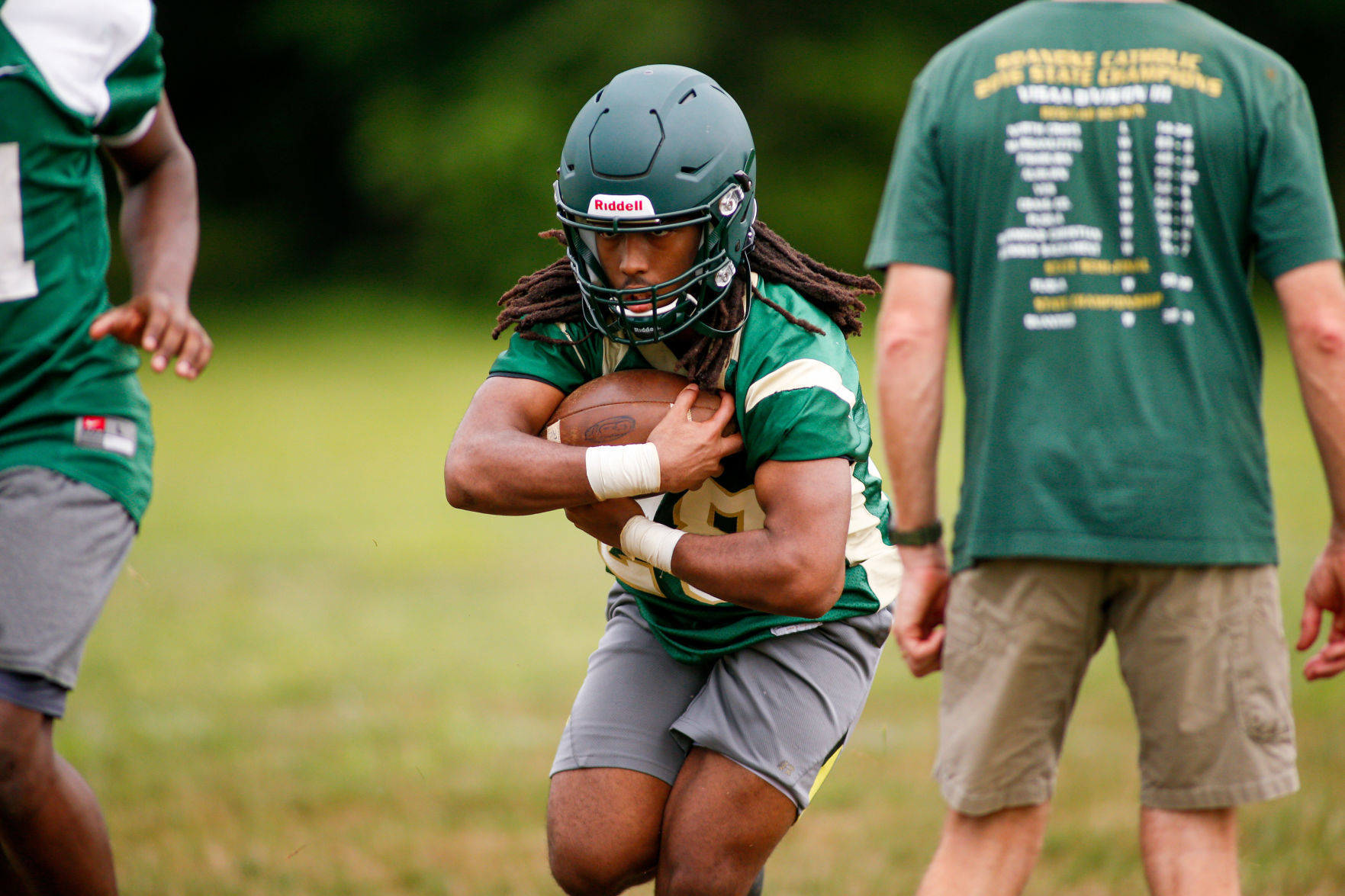 Roanoke Catholic football practice